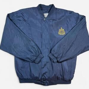 Riviera Four Queens 100% Silk Bomber Jacket Men’s L Vintage Las Vegas Casino